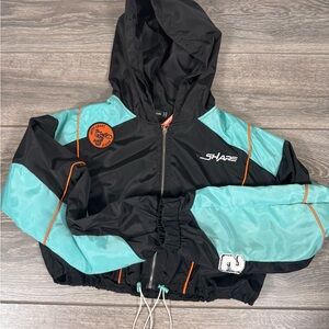 New women’s cropped windbreaker jacket USA size 12.
